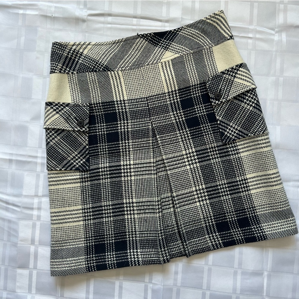 Dalia Vintage Black & White Tweed Cargo Pocket Knit Mini Skirt - Picture 12 of 12